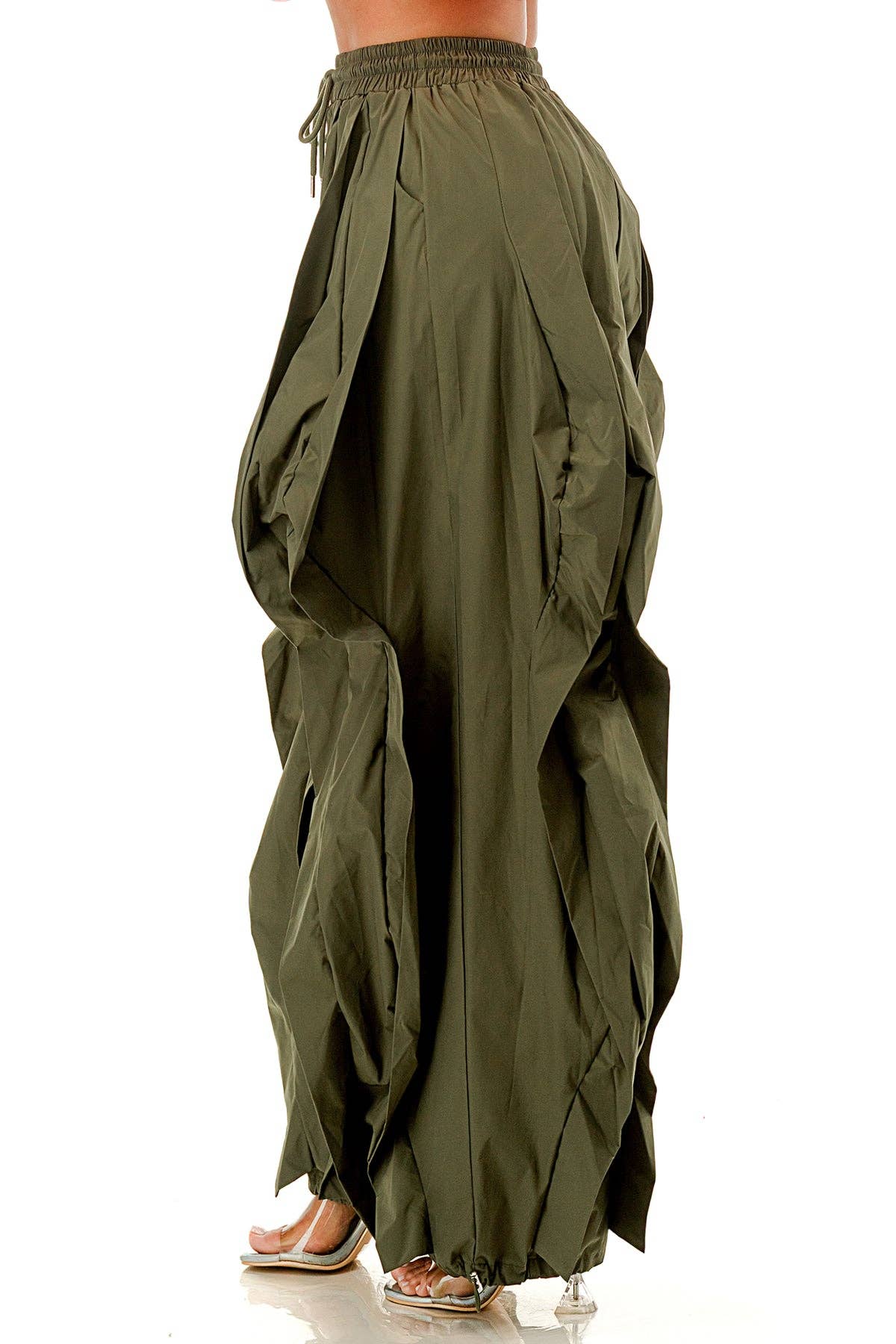 Ruffle Detail Drawstring Pant - Cascade