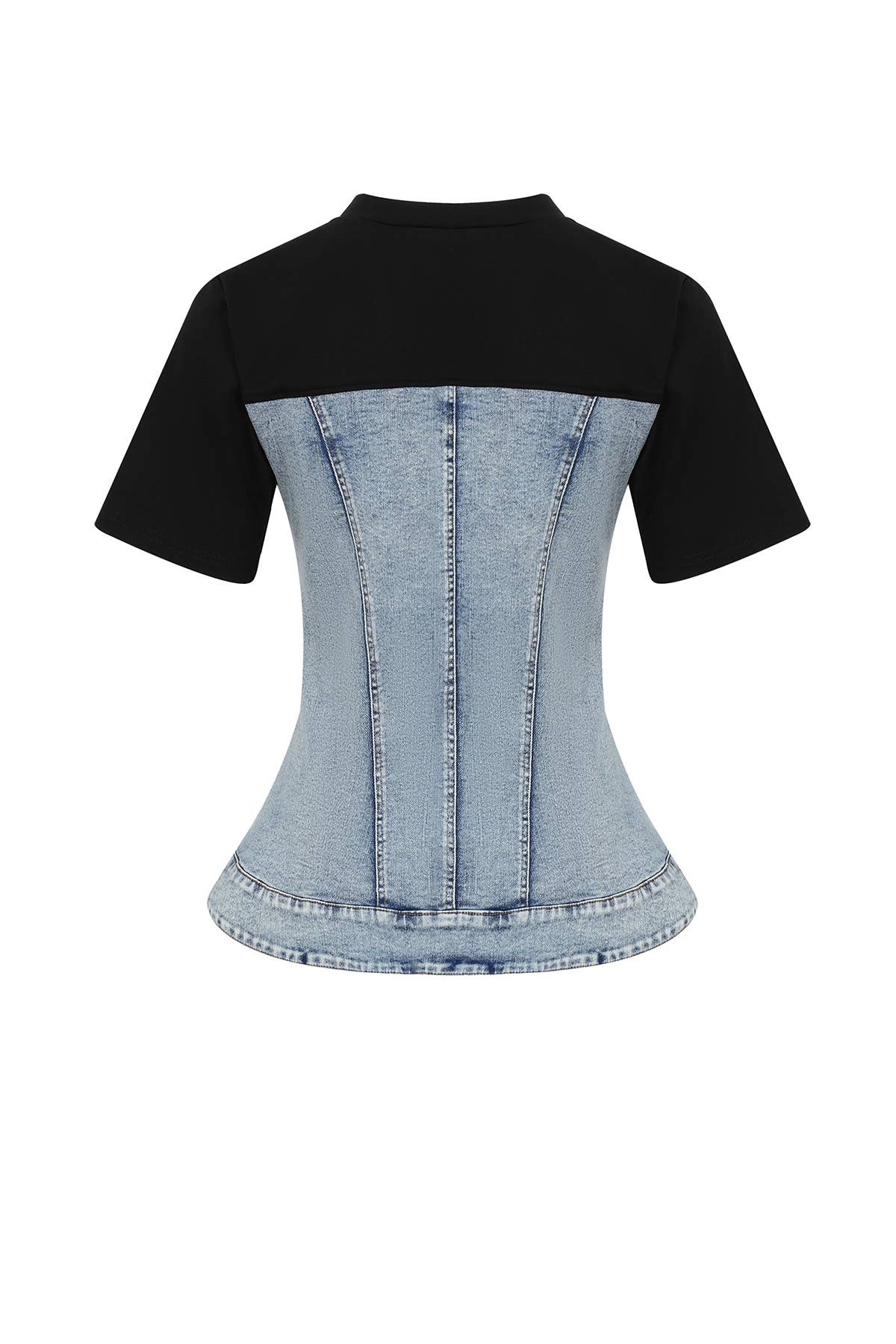 Mixed Media Denim T-shirt