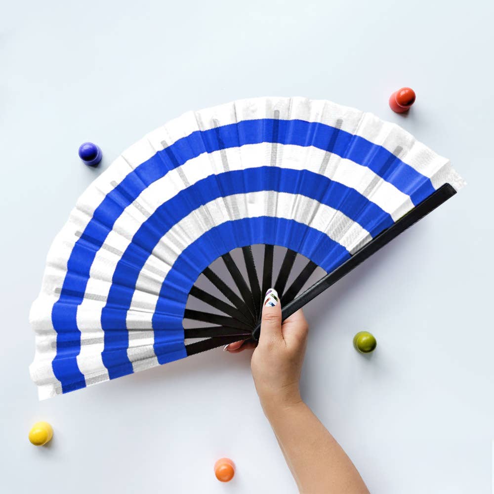 Striped Folding Clack Line Dance Hand Fan
