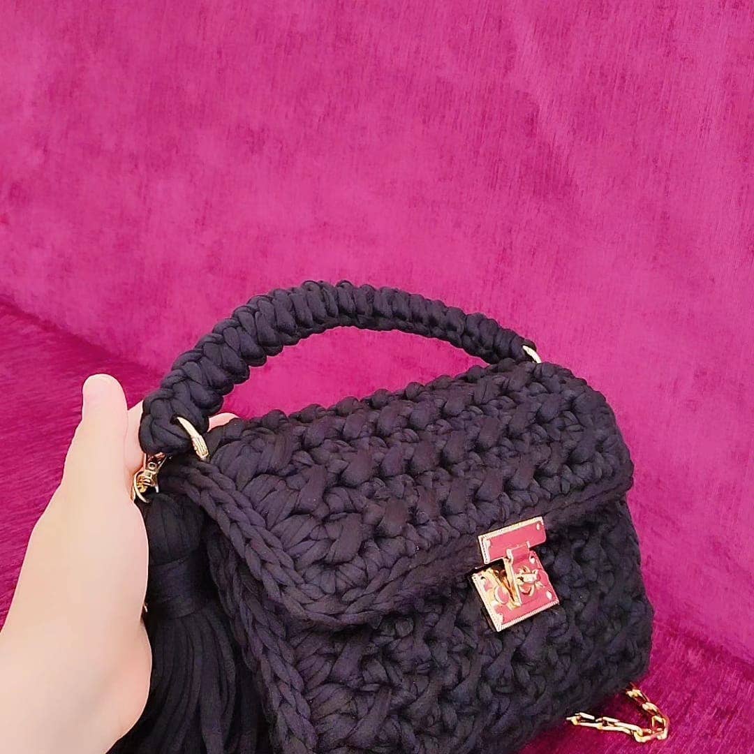 Evening Clutch Bag for Women, Handmade Crochet