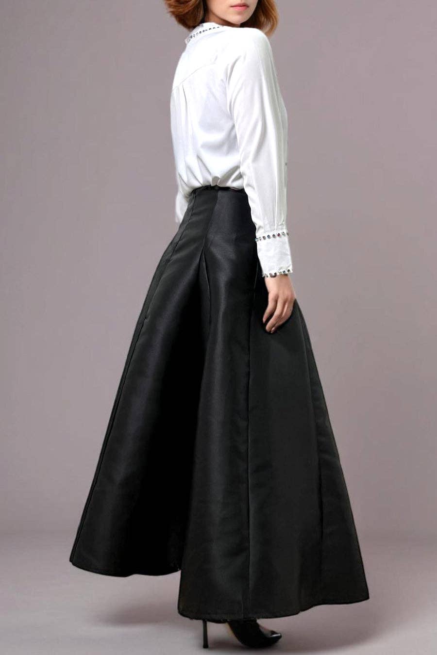 A-LINE MAXI SKIRT (GRN) - N by Nancy