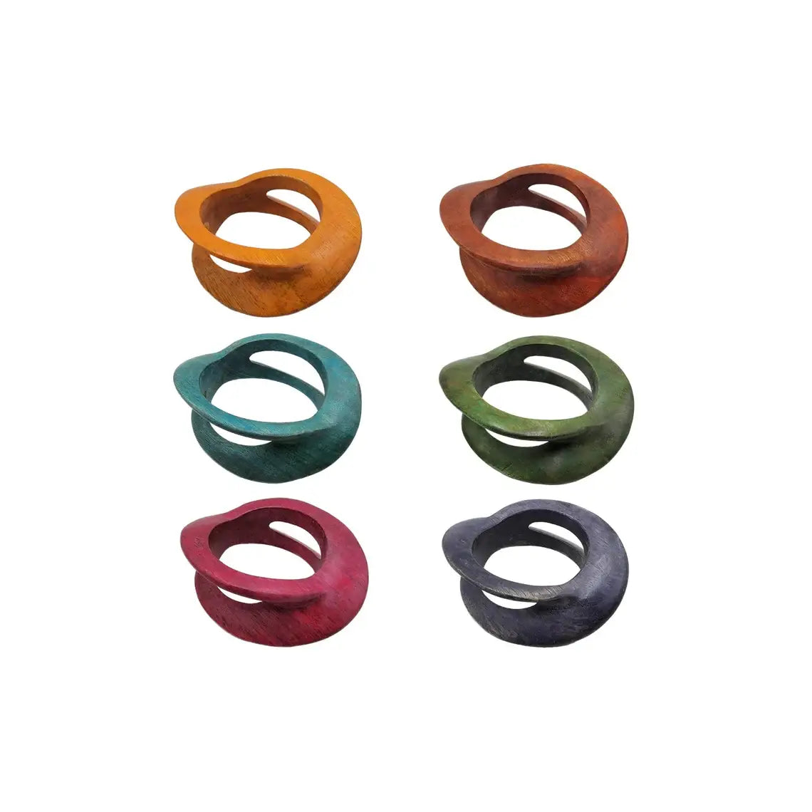 Carved Wooden Bangle African Jewelry