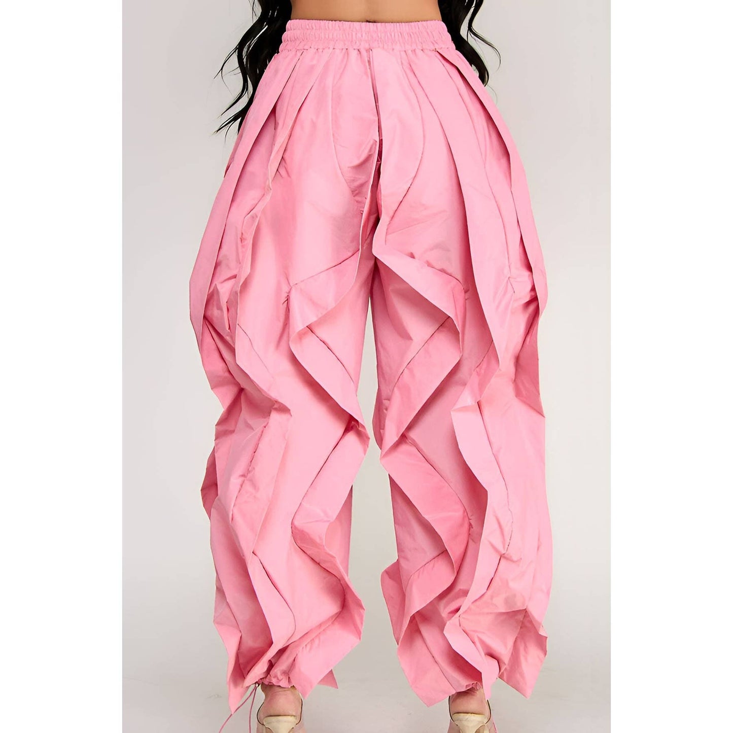 Oversized Wide Leg Ruffle Jogger Pants
