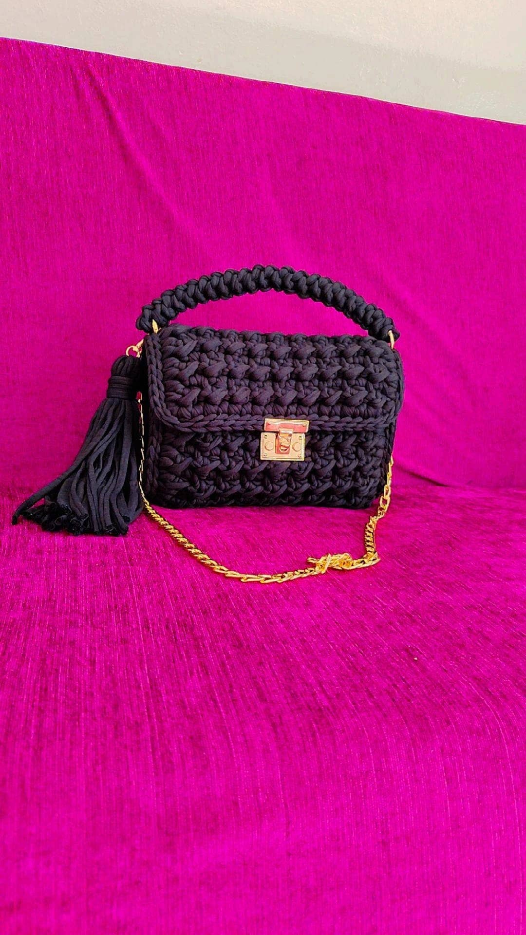 Evening Clutch Bag for Women, Handmade Crochet