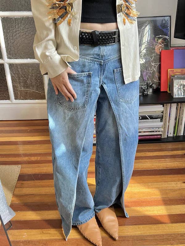 Wide Leg Reversible Jeans - with pockets & two flaps (Pre-order)