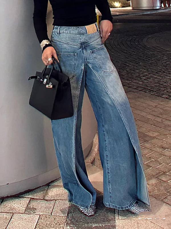 Wide Leg Reversible Jeans - with pockets & two flaps (Pre-order)