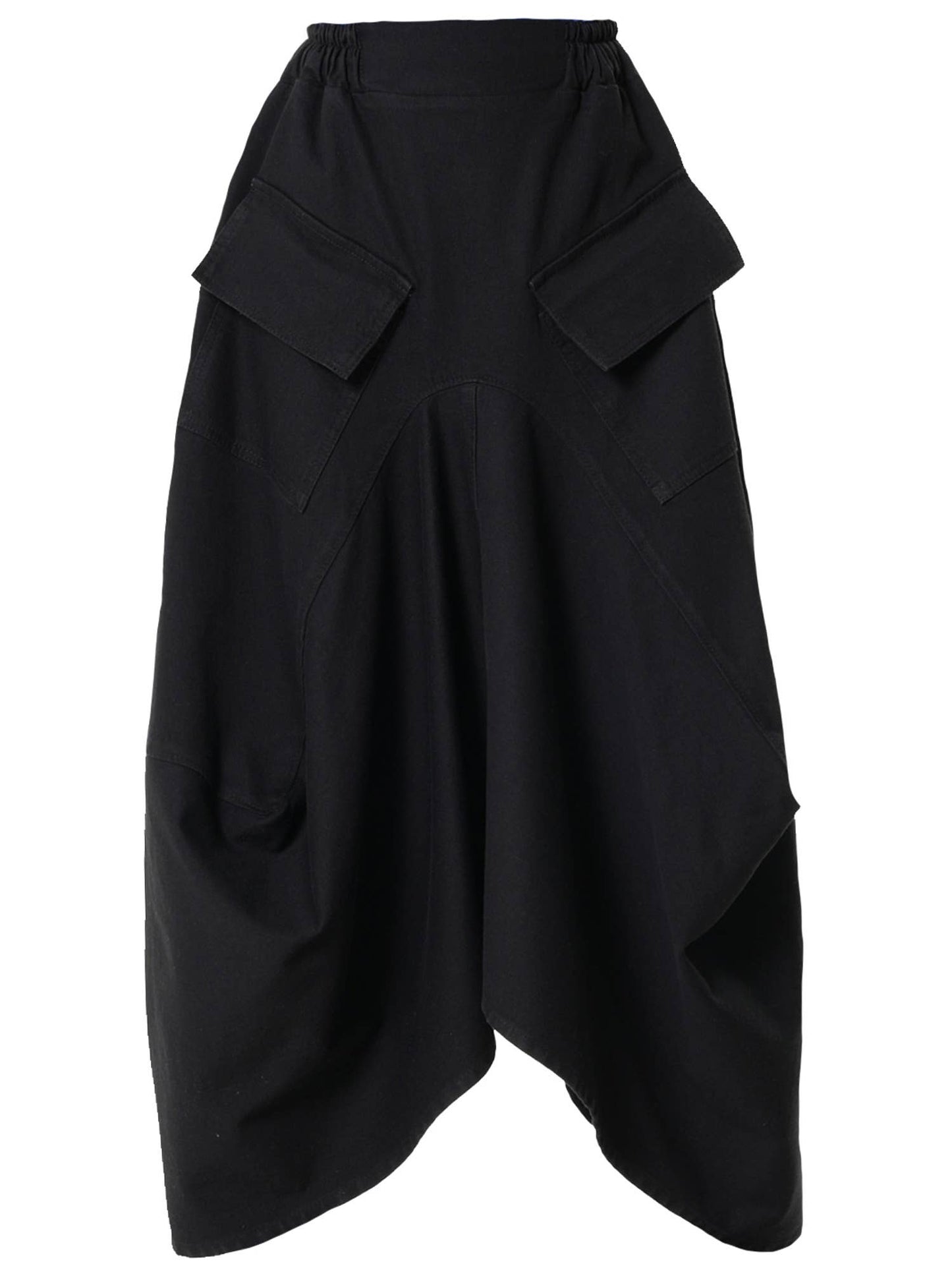 Asymmetrical Long Denim Skirt In White