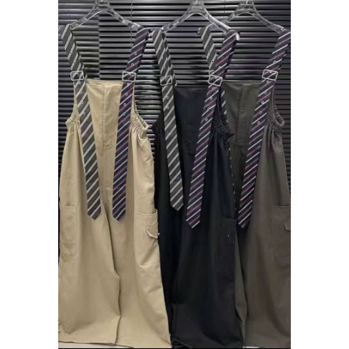 Stripe Tie Strap Detail Wide Leg Jumpsuit