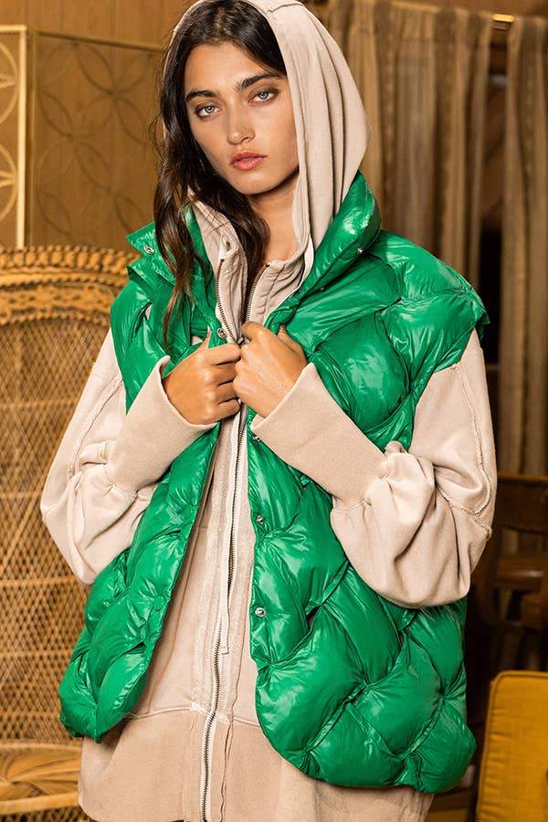 Button-up Down Puffer Vest