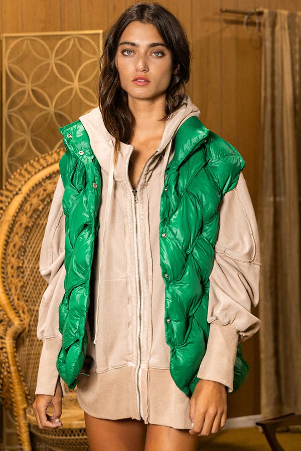 Button-up Down Puffer Vest