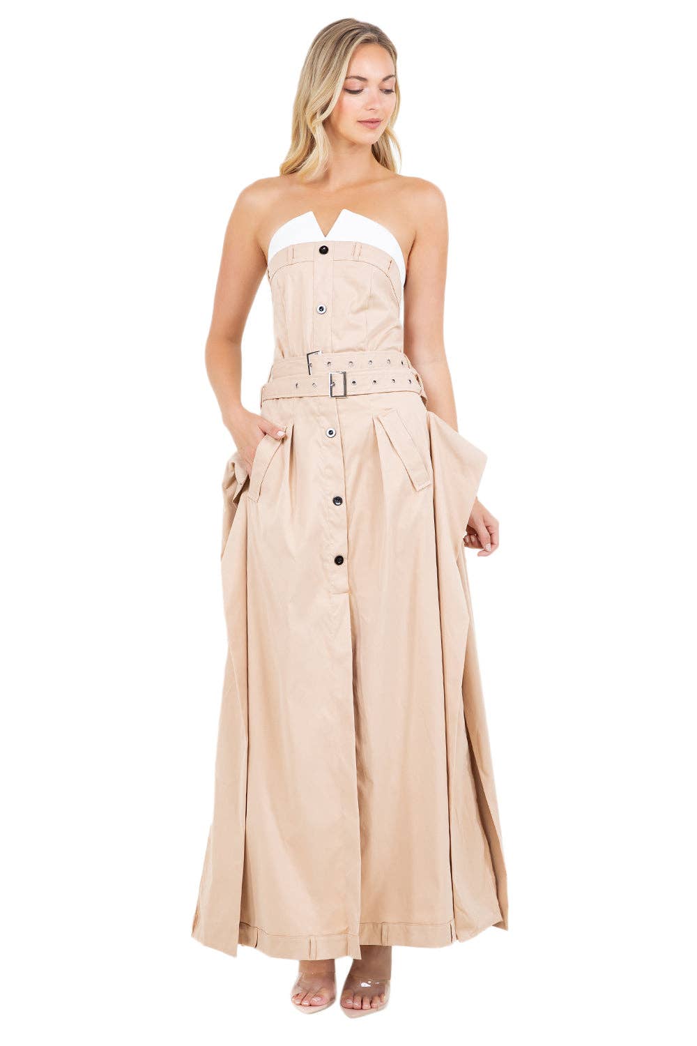 STRAPLESS LONG MAXI DRESS