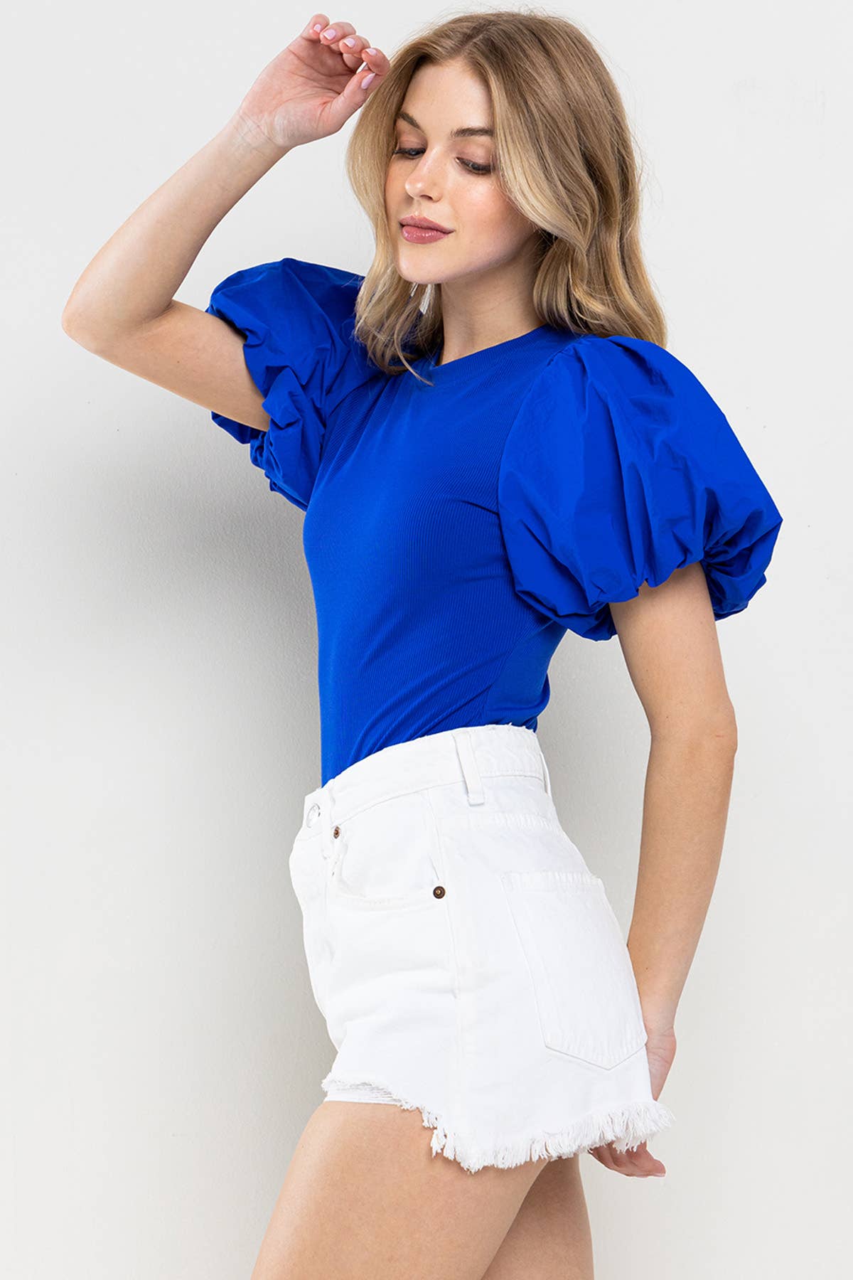 Solid Big Puff Sleeve Bodysuit / BC60750SA