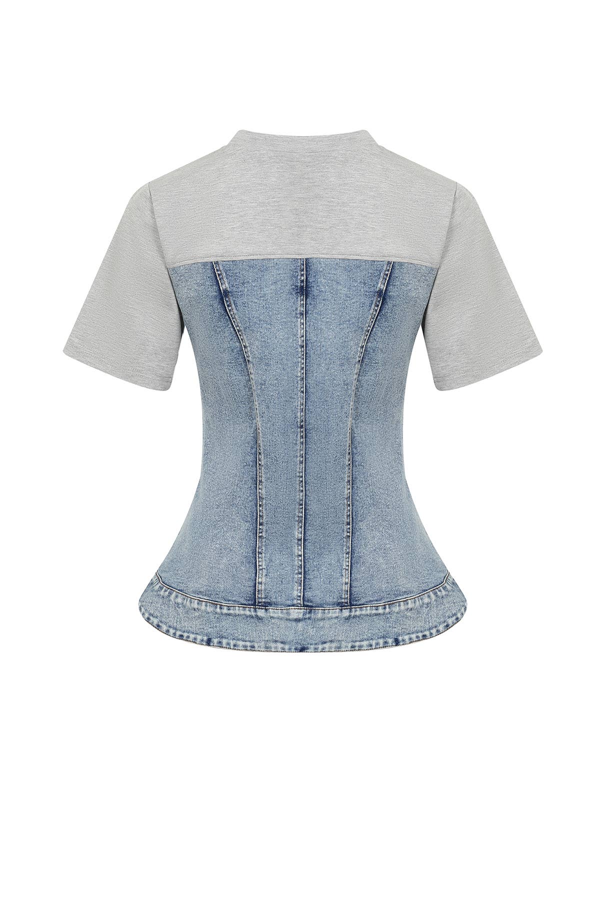 Mixed Media Denim T-shirt