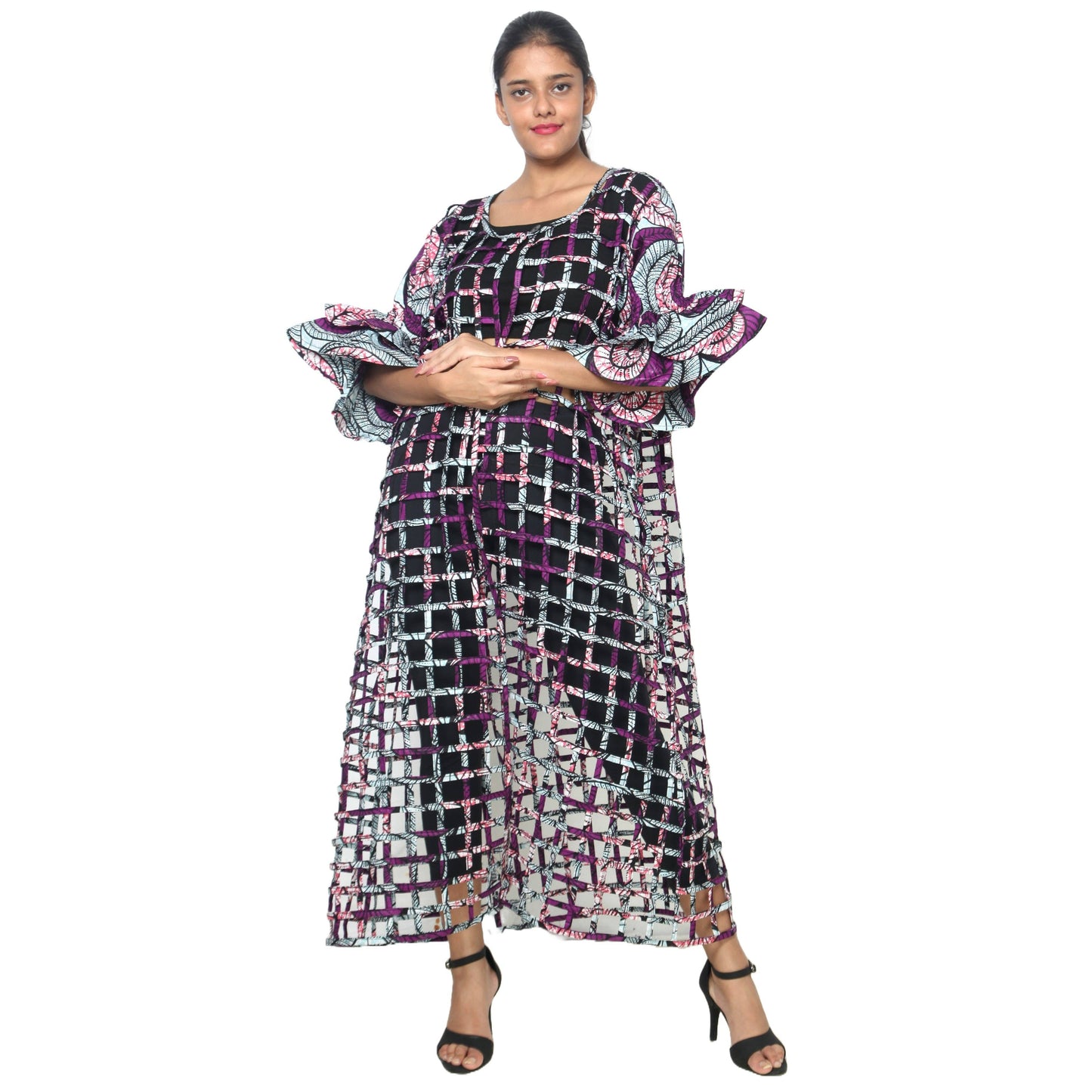 Women’s Cage Style Jacket with Print Sleeves