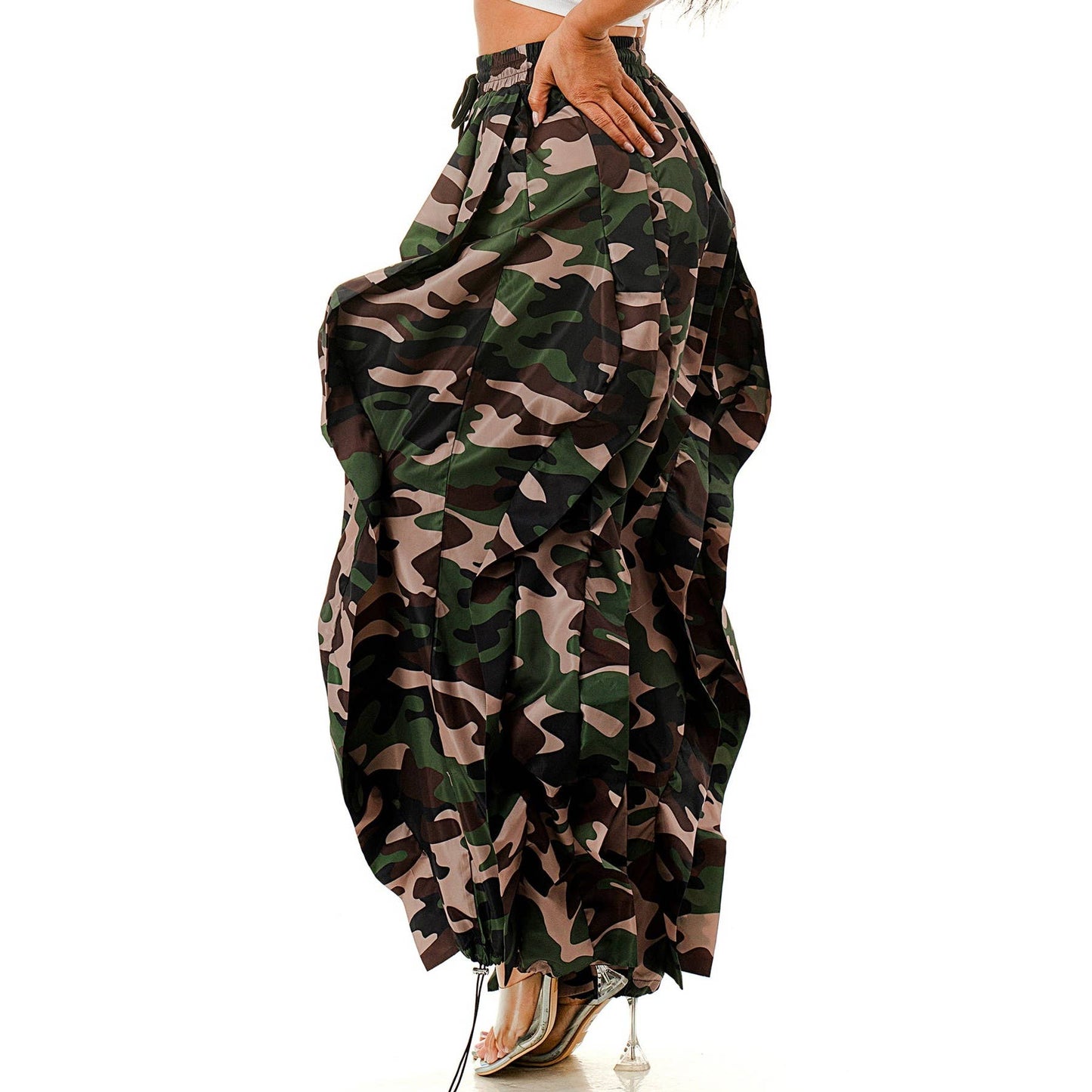 Oversized Wide Leg Ruffle Jogger Pants