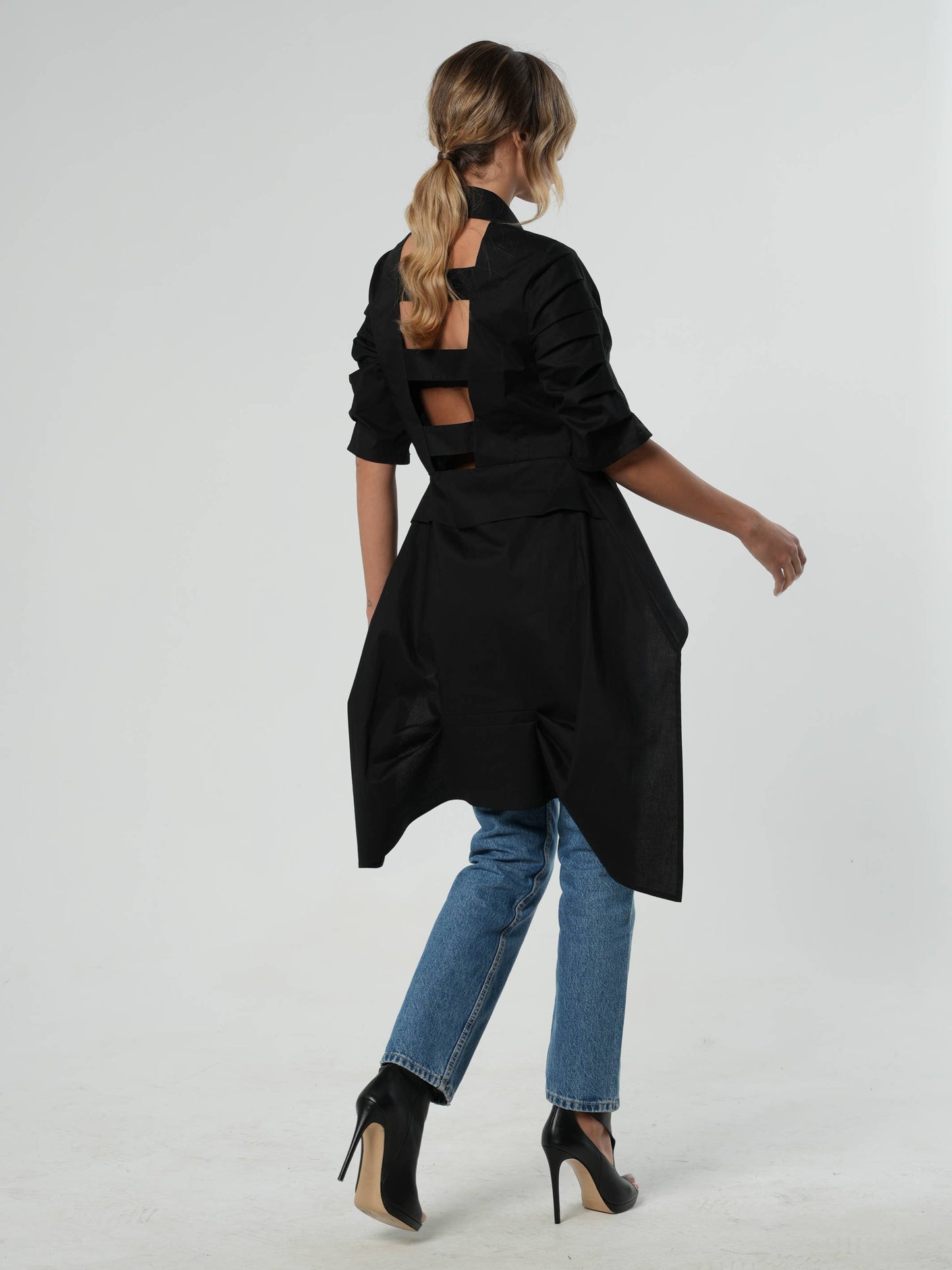Open Back Asymmetrical Shirt