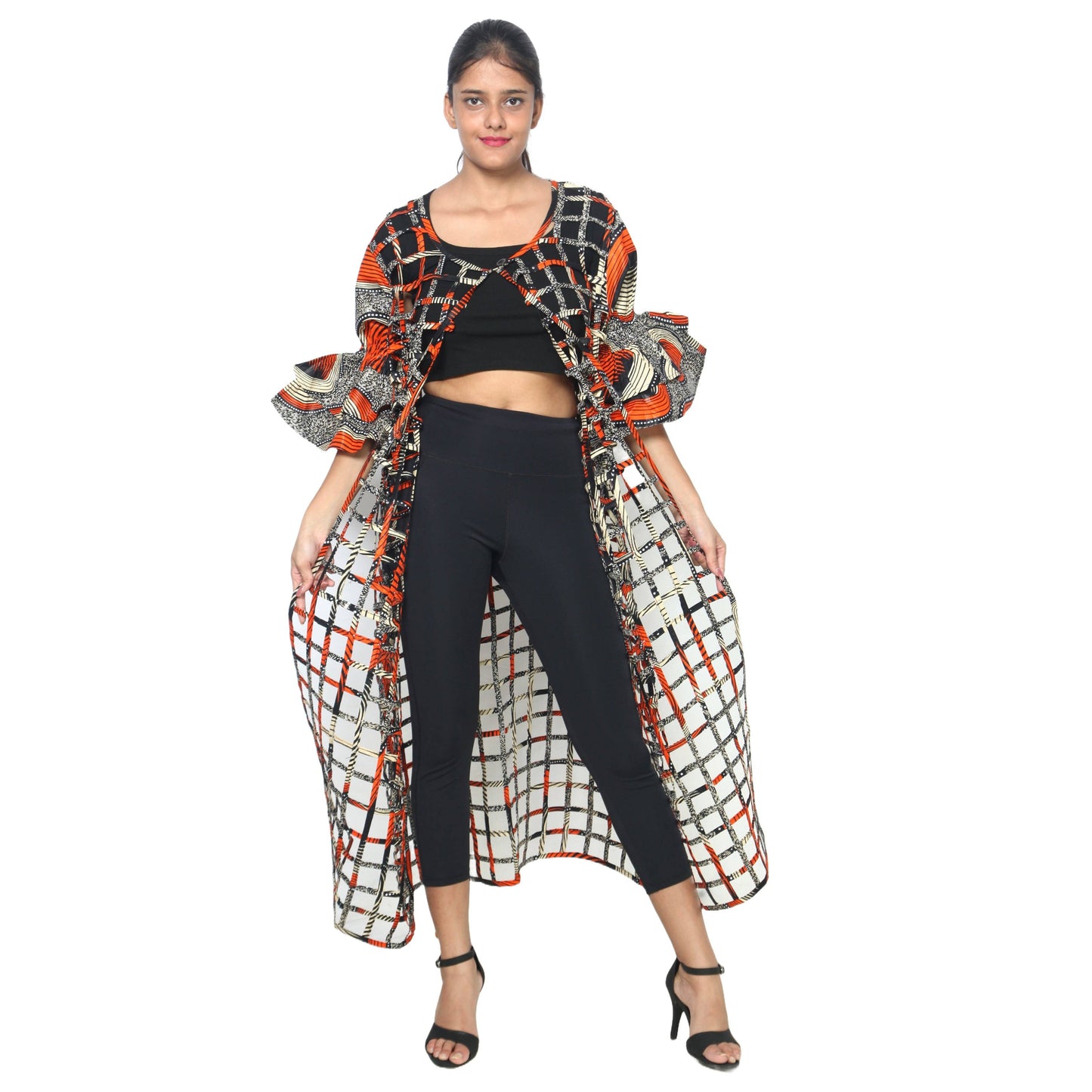 Women’s Cage Style Jacket with Print Sleeves