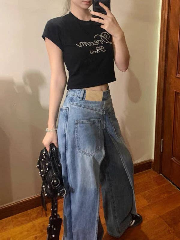Wide Leg Reversible Jeans - with pockets & two flaps (Pre-order)