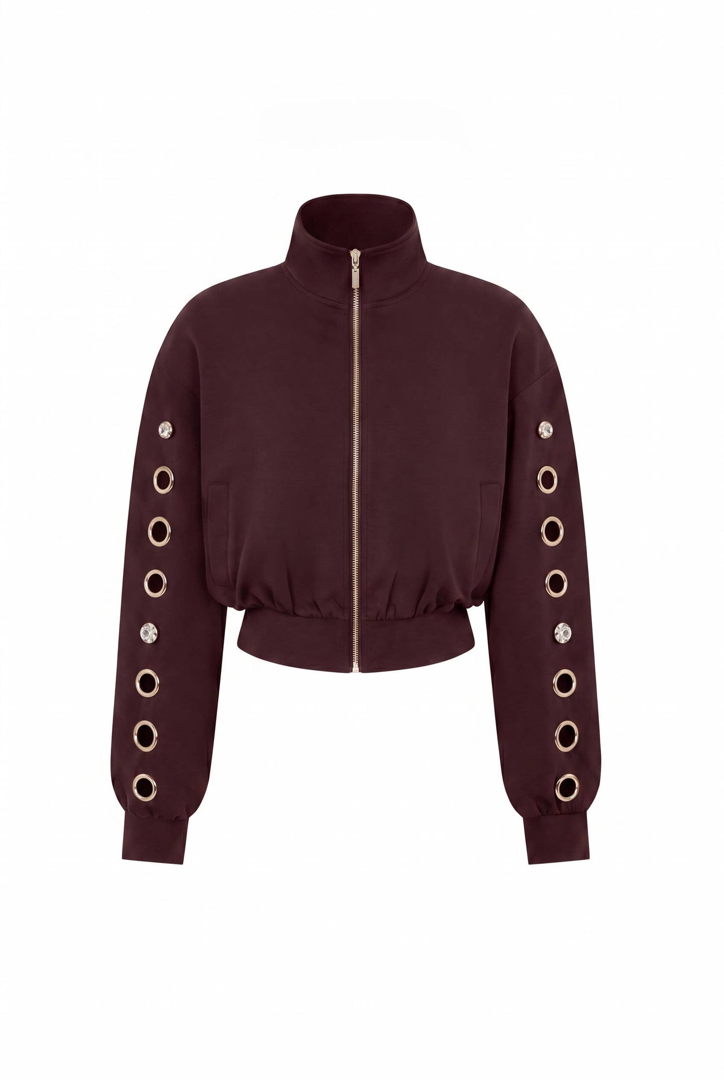Grommet Detail Sweat Jacket