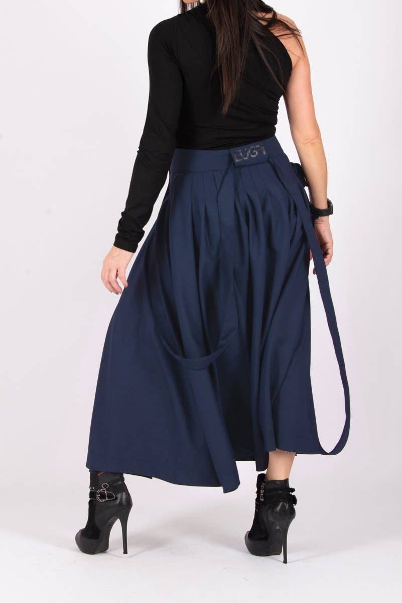 Dark Blue Long Skirt - Zefira