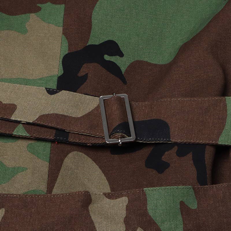 Camouflage Belted Blazer with Military Accents