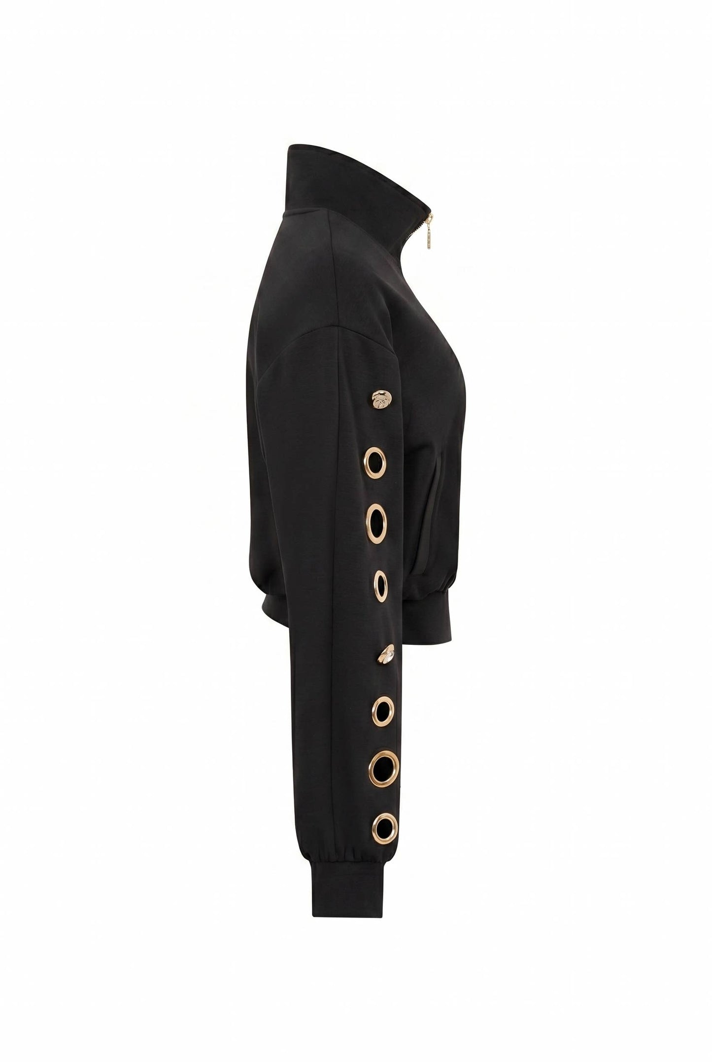 Grommet Detail Sweat Jacket