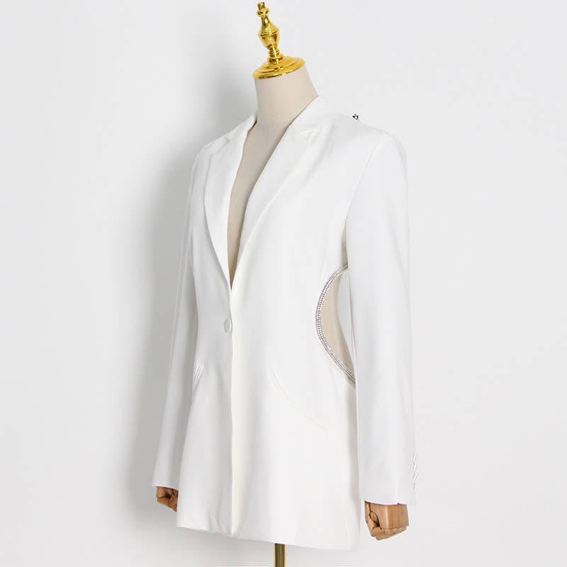 Backless Diamond Suit Jacket - Versatile & Sexy
