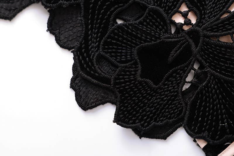 DR976Y 2026 Lace Cutout Embroidered Asymmetric Bodycon Dress