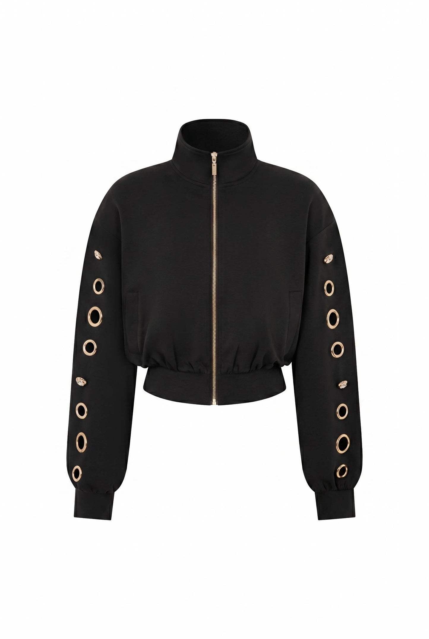 Grommet Detail Sweat Jacket