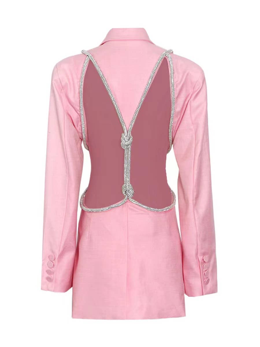 Backless Diamond Suit Jacket - Versatile & Sexy