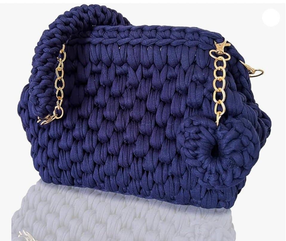 Evening Straw Rope Clutch - Handmade Crochet Crossbody Purse