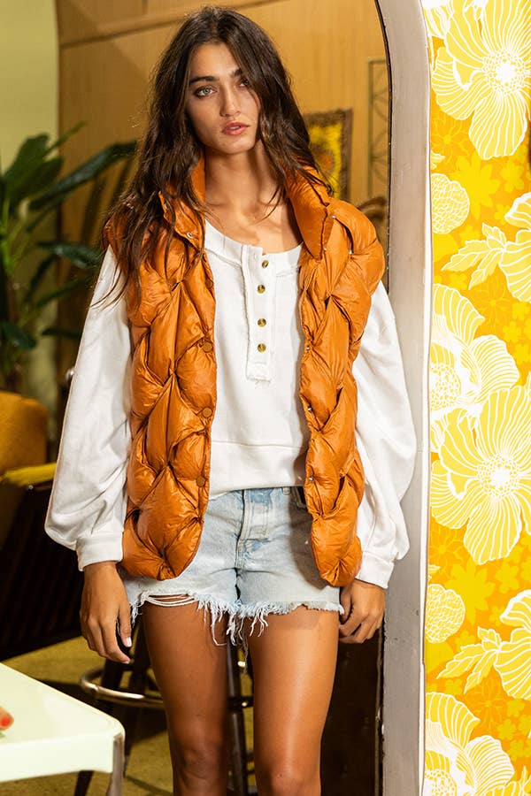 Button-up Down Puffer Vest